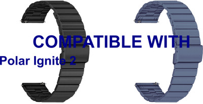 ACM WSM20H20BKGY3638 Pack of 2 Watch Strap Adjustable Steel 20mm for Polar Ignite 2 Smartwatch (Black/Grey) Smart Watch Strap(Mullti Color)