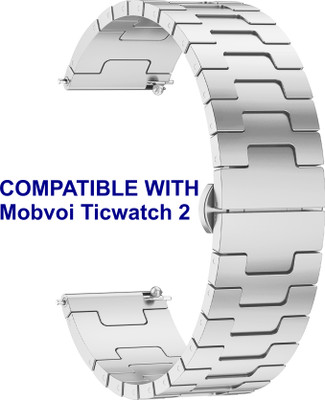 ACM WSM37Y20SL1324 Watch Strap Metal Steel 20mm for Mobvoi Ticwatch 2 Smartwatch Silver Smart Watch Strap(Silver)
