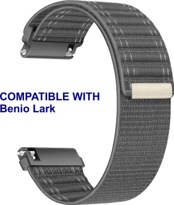 ACM WSM39A20GY2916 Watch Strap Nylon Soft 20mm for Benio Lark Smartwatch Belt Grey Smart Watch Strap(Grey)