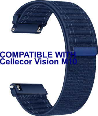 ACM Watch Strap Nylon Soft for Cellecor Vision M10 Smartwatch Blue Smart Watch Strap(Blue)