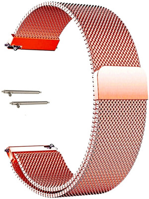 BLACK LOVIES 22mm Metal Magnetic Milanese Loop band (check compatible model list) Smart Watch Strap(Pink)