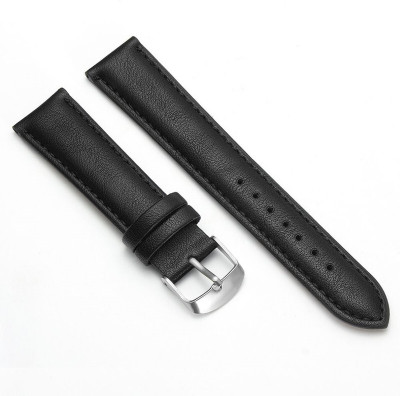 Melfo Synthetic Leather Strap Compatible with Pebble Ascent Smart Watch Smart Watch Strap(Black)