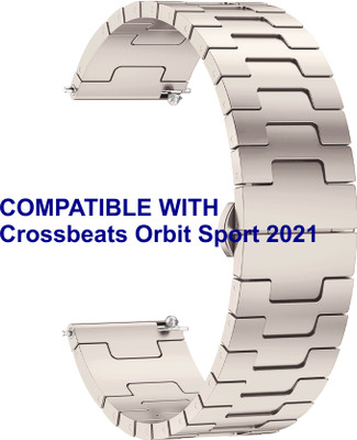 ACM WSM37Y22ST1713 Watch Strap Metal Steel 22mm for Crossbeats Orbit Sport 2021 Smartwatch Starlight Smart Watch Strap(White)