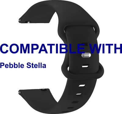 ACM WSM13A22BK3900 Watch Strap Clip Belt 22mm for New Pebble Stella Smartwatch Black Smart Watch Strap(Black)