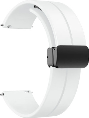ACM Watch Strap Magnetic Clasp for Noise Noisefit Active 2 Smartwatch Belt Band White Smart Watch Strap(White)