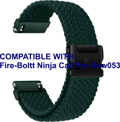 ACM WSM38Z20TU2821 Watch Strap Woven Braided Clipper 20mm for Fire-Boltt Ninja Call Pro Bsw053 Smartwatch Turquoise Smart Watch Strap(Blue)