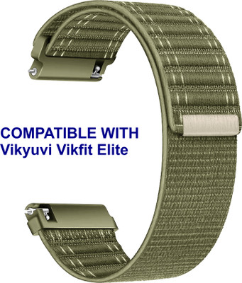 ACM WSM39A20KH1811 Watch Strap Nylon Soft 20mm for Vikyuvi Vikfit Elite Smartwatch Khakhi Smart Watch Strap(Green)