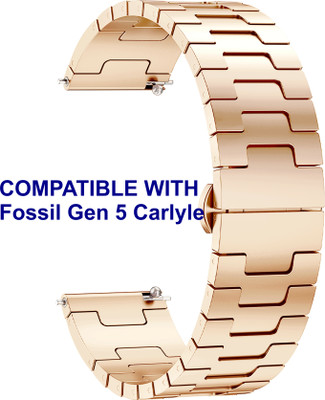 ACM WSM37Y22RSG1048 Watch Strap Metal Steel 22mm for Fossil Gen 5 Carlyle Smartwatch Rose Gold Smart Watch Strap(Gold)