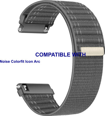 ACM WSM39A22GY3932 Watch Strap Nylon Soft Belt 22mm for Noise Colorfit Icon Arc Smartwatch Grey Smart Watch Strap(Grey)