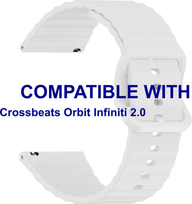 ACM WSM31S22WT3123 Watch Strap Silicone Classy Belt 22mm for |Crossbeats Orbit Infiniti 2.0 Smartwatch White Smart Watch Strap(White)