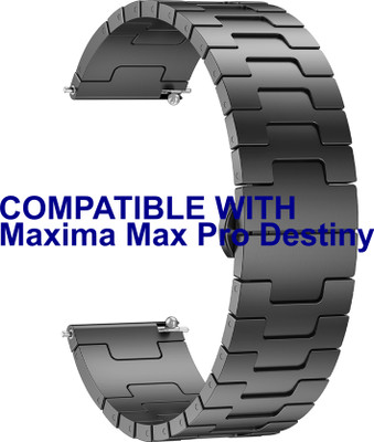 ACM Watch Strap Metal Steel for Maxima Max Pro Destiny Smartwatch Black Smart Watch Strap(Black)