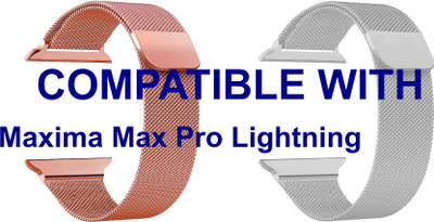 ACM WSM4M40RSGSL1654N1 Pack of 2 Sliding 44mm 49mm Watch Strap Magnetic for Maxima Max Pro Lightning Smartwatch Rose Gold Pink/Silver Smart Watch Strap(Mullti Color)