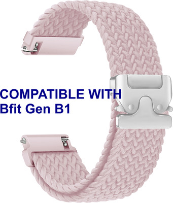 ACM WSM38Z22CPK1031 Watch Strap Woven Braided Clipper 22mm for Bfit Gen B1 Smartwatch Creame Pink Smart Watch Strap(Pink)