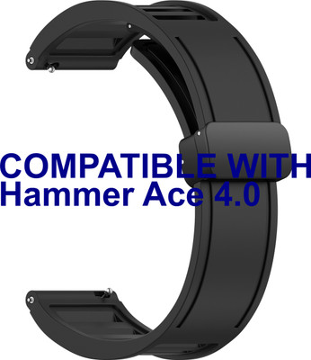 ACM Watch Strap Magnetic Clasp 20mm for Hammer Ace 4.0 Smartwatch Belt Black Smart Watch Strap(Black)