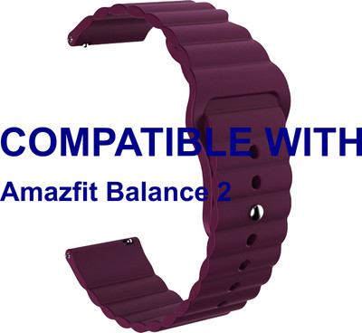 ACM WSM9W22PU3916 Watch Strap Wave Belt 22mm for Amazfit Balance 2 Smartwatch Purple Smart Watch Strap(Purple)