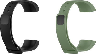 AUDICE Combo of 2 PCS Silicone Wrist Replacement Strap for Mi Band 4C /Redmi 4C Watch Smart Band Strap(Blue, Black)
