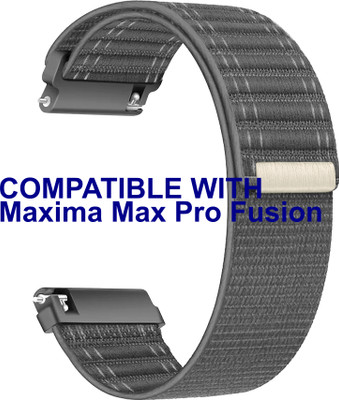 ACM WSM39A22GY3514 Watch Strap Nylon Soft 22mm for Maxima Max Pro Fusion Smartwatch Belt Grey Smart Watch Strap(Grey)