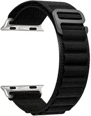 Chalo Kharido Apple iWatch, Watch Series SE 8 7 6 5 4 3 2 1 Alpine Loop Nylon Bands/Straps Men & Women 49mm 45mm 44mm 42mm , Strap for iWatch Ultra Adjustable Strap with Metal G-Hook Premium Compatible with Smart (Only Alpine Loop Strap for Apple iWatch, Watch NOT Smart Watch Strap(Black)
