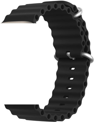 Spinzzy Flexible and Fashionable Silicon Bands for iWatch 49/45/44/42mm Smart Watch Strap(Black)
