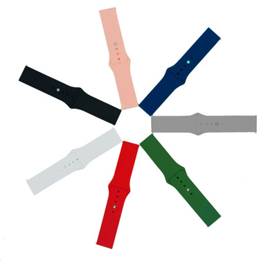 BLACK LOVIES 20MM SOFT SILICON BELT Smart Watch Strap(Black, White, Green, Grey, Blue, Pink, Red)