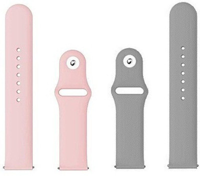 BLACK LOVIES 20 MM Soft Silicon Smartwatch Strap Compatible With BO_AT Wave Pro 47. Smart Watch Strap(Pink, Grey)