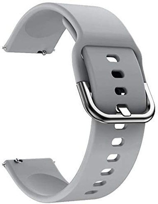 MIVAAN 20MM Soft Silicone Smart Watch Strap With Silver Buckle Lock Compatible with Boat Storm Smart Watch Strap(Grey)