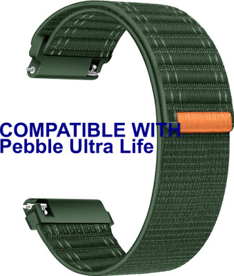 ACM Watch Strap Nylon Soft for Pebble Ultra Life Smartwatch Green Smart Watch Strap(Green)