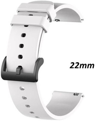 Antoj Silicone Compatible with Noise Active | Buzz | Caliber black buckle(white ) Smart Watch Strap(White)