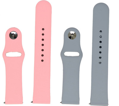 BLACK LOVIES 22 mm Soft Silicon Smartwatch Strap Compatible with Noice Color fit Ultra Smart Watch Strap(Grey, Pink)