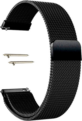 BLACK LOVIES 22 mm Metal Watch strap Compatible with Relme watch 2 / 2 PRO / S / S PRO./ R100 Smart Watch Strap(Black)