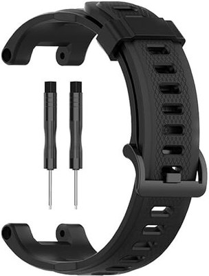 LNKART Watch Band Compatible with Amazfit T-Rex/T-Rex Pro Smartwatch, Soft Silicone Replacement Sport Strap Breathable Wristband Bracelet with Tools Smart Watch Strap(Black)