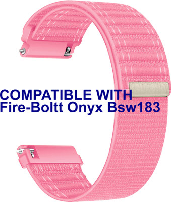 ACM Watch Strap Nylon Soft for Fire-Boltt Onyx Bsw183 Smartwatch Pink Smart Watch Strap(Pink)