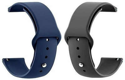 BLACK LOVIES 20MM SOFT SILICON BELT Smart Watch Strap(Black, Blue)