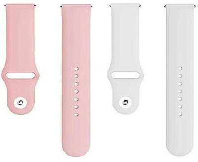 BLACK LOVIES 20 mm Silicon Smartwatch strap compatible with Galaxy Watch 3 (41mm), 4.2cm | Active 2 | Amazfit Bip | Ticwatch 2 E | Vivoactive 3 HR (Green) Smart Watch Strap(White, Pink)