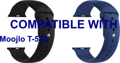 ACM WSM2P40BKDBL1145N1 Pack of 2 Sliding 44mm 49mm Watch Strap Silicone Belt for Moojlo T-500 Smartwatch Black/Dark Blue Smart Watch Strap(Mullti Color)