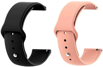 BLACK LOVIES 22 MM Soft Silicon Smartwatch Strap Compatible With B 0 Smart Watch Strap(Black, Pink)