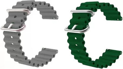 Like Star Soft (compatible List In Photo & Description) Only 22 mm Smart Watch Strap(Grey, Green)