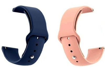 BLACK LOVIES 22 mm Soft Silicon Smartwatch Strap Compatible Smart Watch Strap(Blue, Pink)