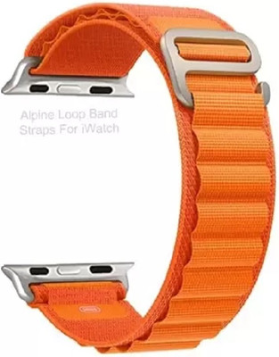 Cheetah Alpine Loop Nylon Band Compatible with Apple Watch Band 49mm 45mm 44/42mm G-Hook Smart Watch Strap(Orange)