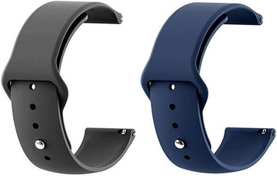 Gadgetzilla 20MM Soft Silicone Straps Compatible with Noise X-Fit 1 Amazfit GTS 2 Mini Amazfit Bip Amazfit GTS Galaxy Watch Active 2- Combo Pack Of 2 Smart Watch Strap(Black)