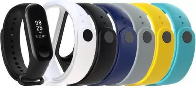 Asotai Adjustable Xiaomi Mi Band 5 &Mi Band 6 Watch Strap Silicone Set of 6(Only strap) Smart Band Strap(Mullti Color)