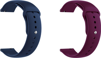 ACM Pack of 2 Watch Strap for Noisefit Evolve Smartwatch (Dark Blue/Burgundy Purple) Smart Watch Strap(Mullti Color)