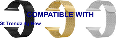 ACM WSM4M40BKGLSL1071N3 Pack of 3 Sliding 44mm 49mm Watch Strap Magnetic for St Trendz 4g New Smartwatch Black/Champagne Gold/Silver Smart Watch Strap(Mullti Color)