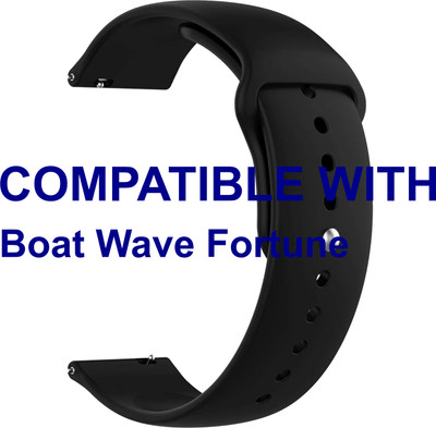 ACM WSM2P22BK3911 Watch Strap Silicone Belt 22mm for |Boat Wave Fortune Smartwatch Black Smart Watch Strap(Black)