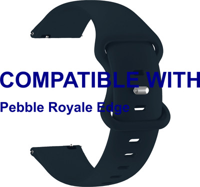 ACM WSM13A22BL5051 Watch Strap Clip Belt 22mm for Pebble Royale Edge Smartwatch Blue Smart Watch Strap(Blue)