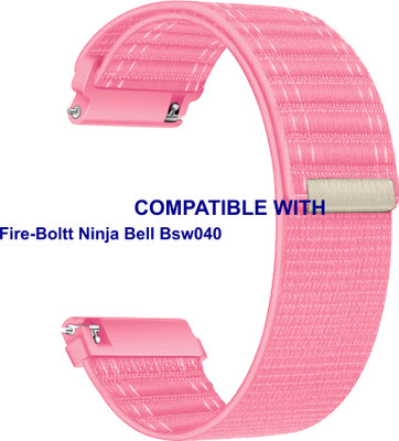 ACM WSM39A22PK2704 Watch Strap Nylon Soft 22mm for New |Fire-Boltt|| Ninja Bell Bsw040 Smartwatch Pink Smart Watch Strap(Pink)