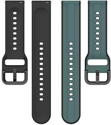 Colorcase BLT32B71-140-4-DRKGRNBK Silicon Strap Compatible with Fireboltt Falcon Smart Watch Smart Watch Strap(Clear, Black)