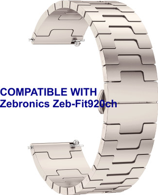 ACM WSM37Y20ST1605 Watch Strap Metal Steel 20mm for Zebronics Zeb-Fit920ch Smartwatch Starlight Smart Watch Strap(White)