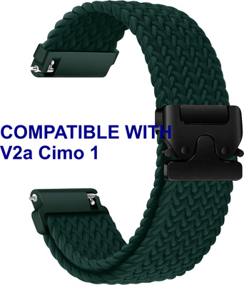 ACM WSM38Z20TU2304 Watch Strap Woven Braided Clipper 20mm for V2a Cimo 1 Smartwatch Turquoise Smart Watch Strap(Blue)