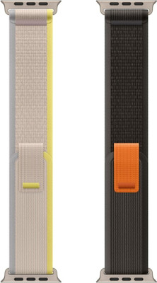 FORTUNATE Trail Loop Bands/Straps Compatible with Watch 49mm 45mm 44mm 42mm, Adjustable Velcro Premium Strap for iWatch Ultra & Ultra 2 Series SE 8 7 6 5 4 3 2 1 Smart Watch Strap(Black, Yellow)